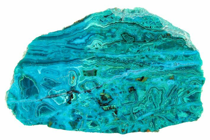 Polished Banded Chrysocolla and Malachite - Bagdad Mine, Arizona #298414